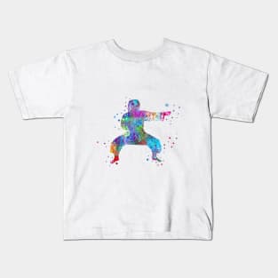 Karate fighter girl Kids T-Shirt